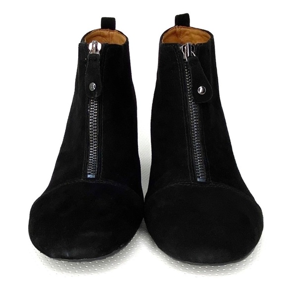 Gentle Souls Ridgual Ankle Boots Wedge Heel Black Suede Womens Size 10 Zip Front - Picture 4 of 11